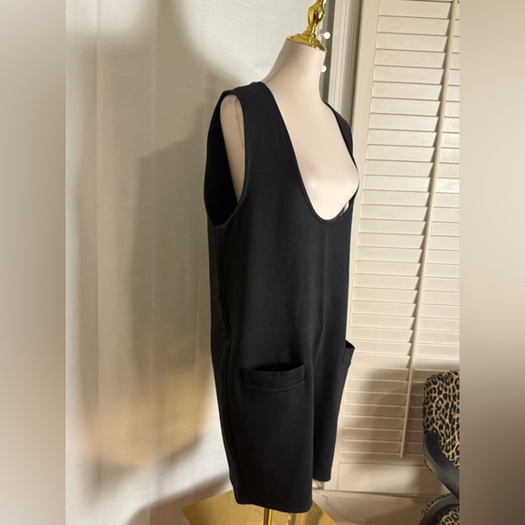 Andrea Jovine Black Sleeveless Shift Dress Tunic with Pockets Large - Picture 2 of 6